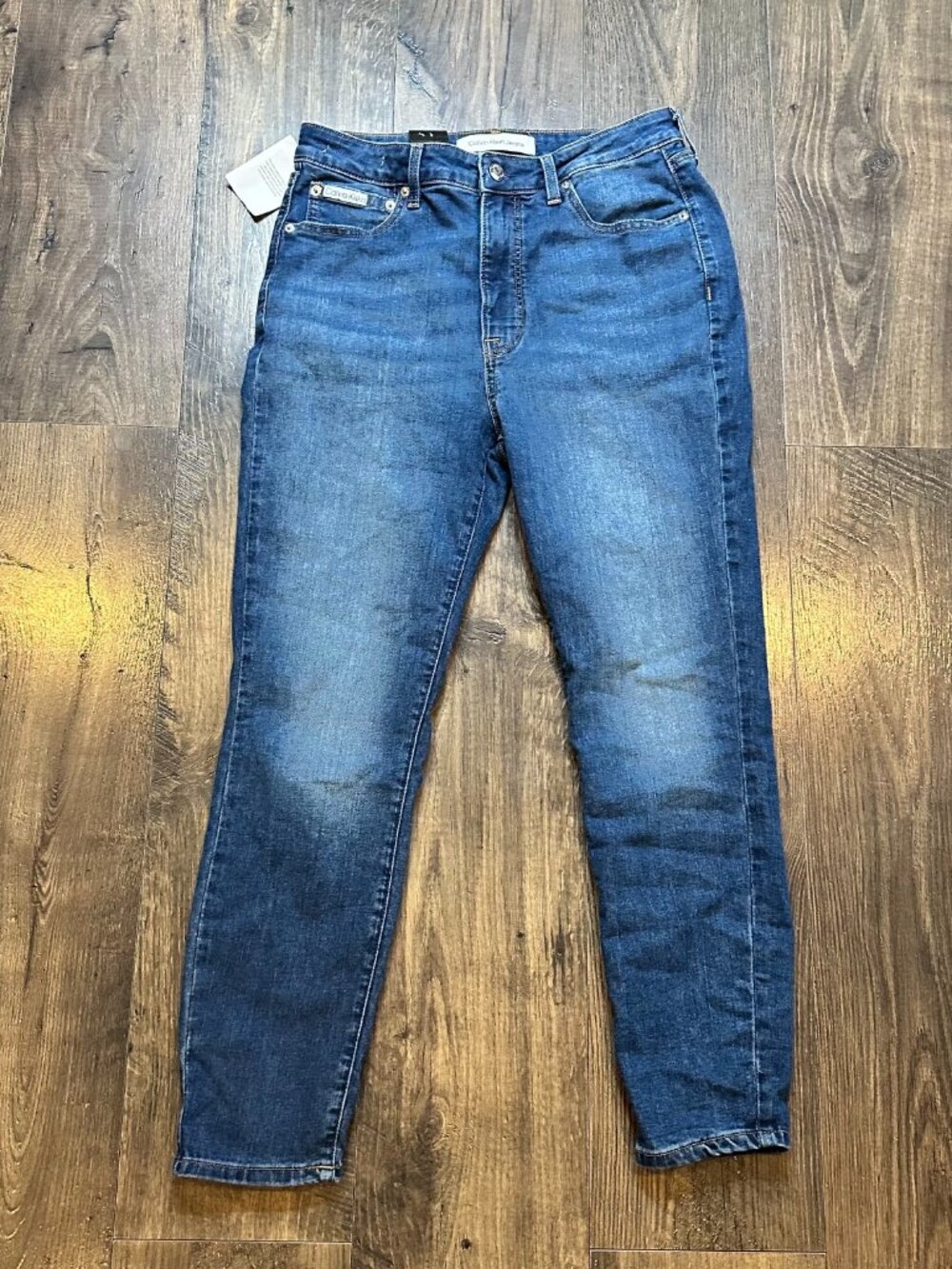 NEW Calvin Klein Women's High-Rise Skinny Ankle Jeans Storm Blue Size 12/31 27L